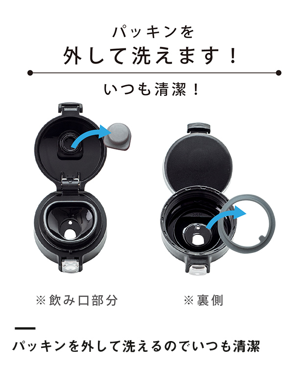 アトラス ワンタッチマグボトル500ml（AW-500）パッキンを外して洗えるのでいつも清潔