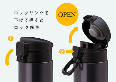 AWN-500 アトラス 軽量ワンタッチボトル480ml｜ワンタッチオープン式