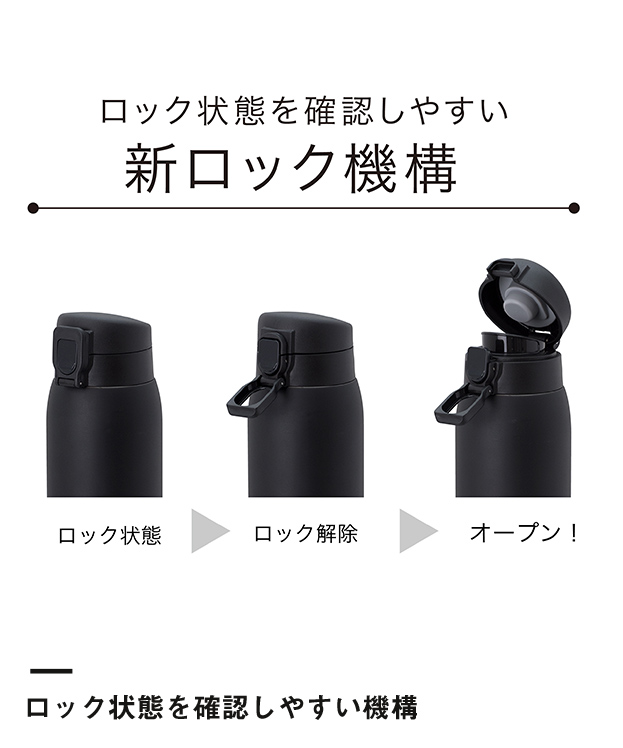 アトラス 軽量ワンタッチボトル800ml（AWN-800）ロック状態を確認しやすい機構