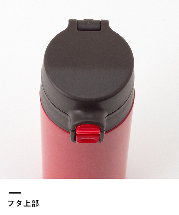 アトラス ステンレスワンタッチ軽量スリムマグボトル350ml（AWS-350）フタ上部