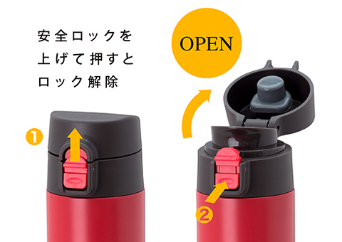 AWS-350 アトラス ステンレスワンタッチ軽量スリムマグボトル350ml｜ワンタッチオープン式