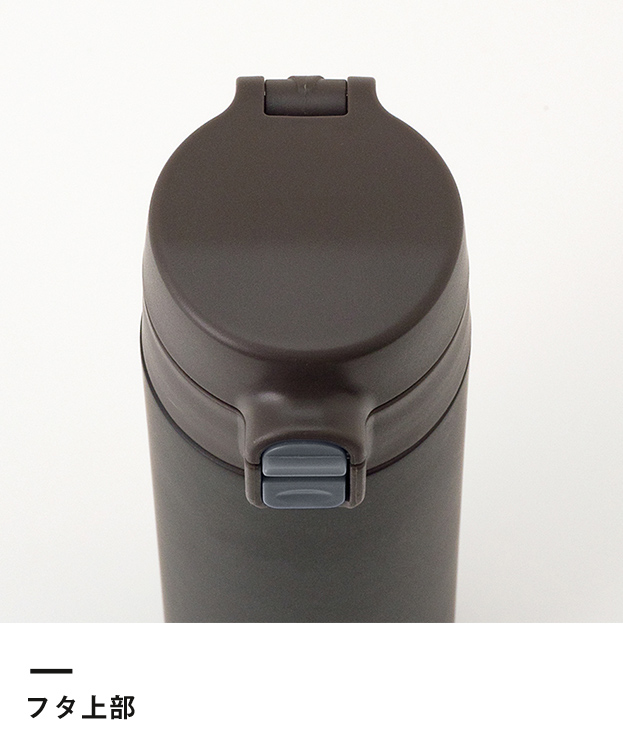 アトラス ステンレスワンタッチ軽量スリムマグボトル400ml（AWS-400）フタ上部