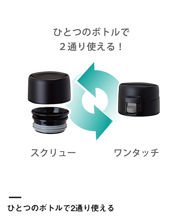 アトラス　SWITCH マグボトル（キャップセット）500ml（AY-501）スクリューとワンタッチ交換可能