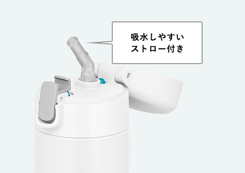 FJM-450 サーモス 真空断熱ストローボトル 450ml｜吸水しやすいストロー付き