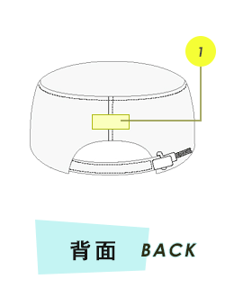 キャップ背面プリント範囲