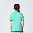 5.8オンス　ベーシックレイヤードポロシャツ（00195-BYP）着用イメージ（ミントグリーン×ネイビー/SSサイズ）・背面