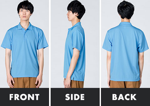 00302-ADP 4.4オンス　ドライポロシャツ｜FRONT、SIDE、BACK