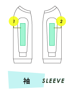 スウェット袖プリント範囲