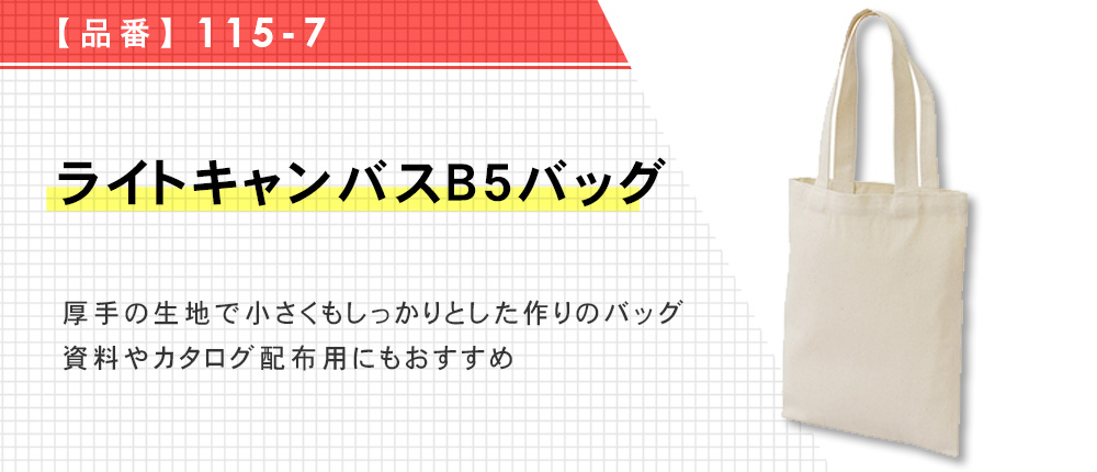 ライトキャンバスB5バッグ（115-7）1カラー・1サイズ