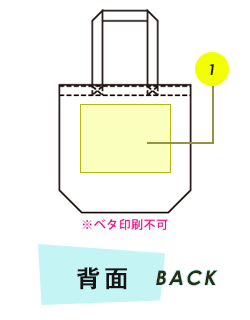 トートバッグ背面プリント範囲