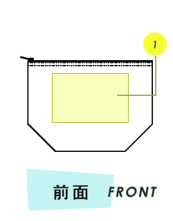 ポーチ前面プリント範囲