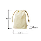オーガニックコットンガゼット巾着(S)（SNS-0300145）サイズについて