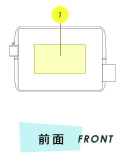 ポーチ前面プリント範囲