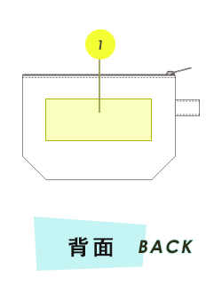 ポーチ背面プリント範囲