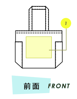 トートバッグ前面プリント範囲