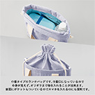 シャンブリック保冷巾着ライントート（SNS-0300282）巾着口は中身が見えずに物を入れられます