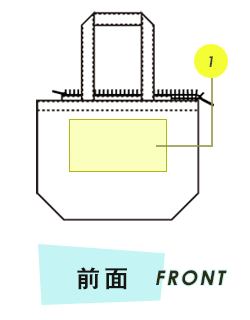 トートバック前面プリント範囲