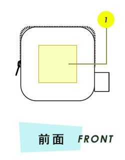 ポーチ前面プリント範囲