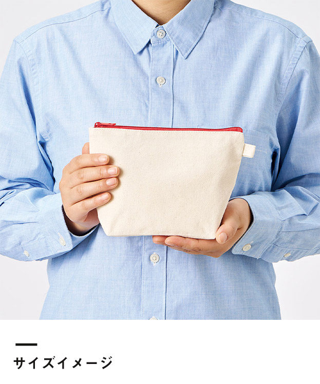 カラーファスナーキャンバスデイリーポーチ（SNS-0300863）サイズイメージ
