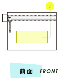 ポーチ前面プリント範囲