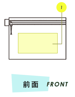 ポーチ前面プリント範囲