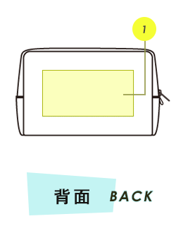 ポーチ背面プリント範囲