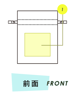 巾着前面プリント範囲