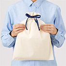 コットンカラーリボン巾着（L）（SNS-0300875）サイズイメージ