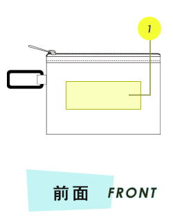 ポーチ前面プリント範囲