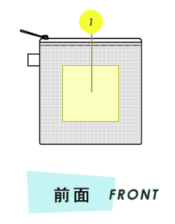 ポーチ前面プリント範囲