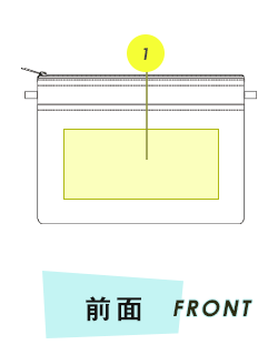サコッシュ前面プリント範囲