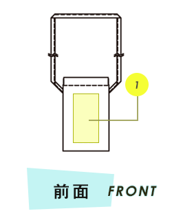 サコッシュ前面プリント範囲