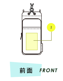 サコッシュ前面プリント範囲