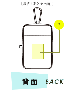 ポーチ背面プリント範囲