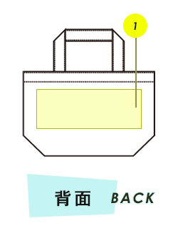 バッグ背面プリント範囲