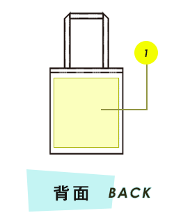 バッグ背面プリント範囲