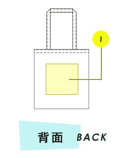 バッグ背面プリント範囲