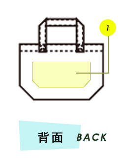 バッグ背面プリント範囲