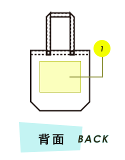 バッグ背面プリント範囲