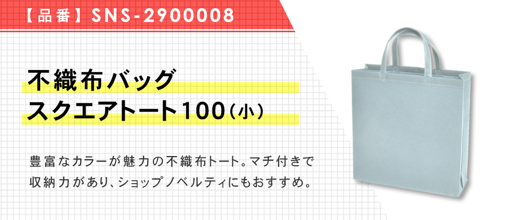 不織布バッグスクエアトート100(小)（SNS-2900008）9カラー・1サイズ