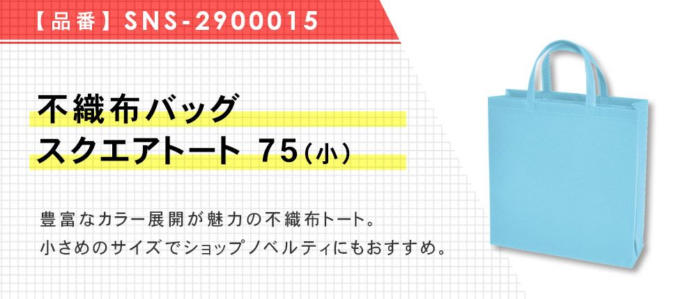 不織布バッグスクエアトート 75(小)（SNS-2900015）15カラー・1サイズ