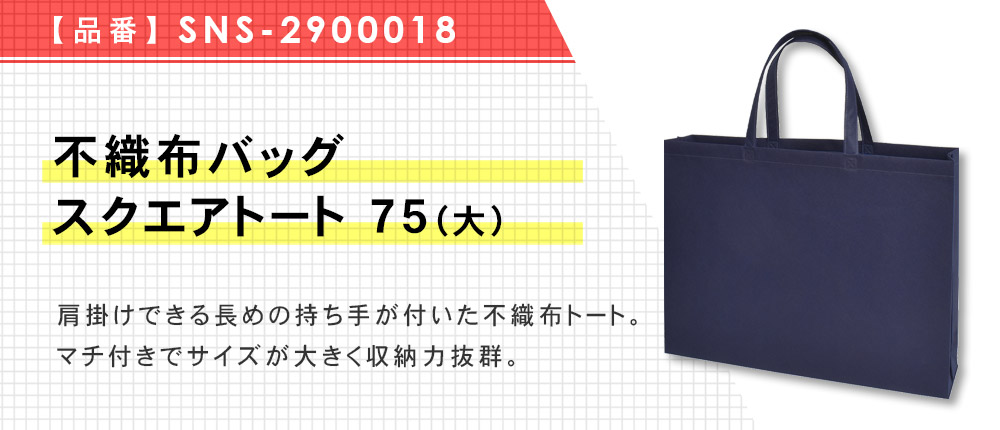 不織布バッグスクエアトート 75(大)（SNS-2900018）13カラー・1サイズ