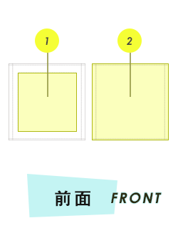 タオル前面プリント範囲