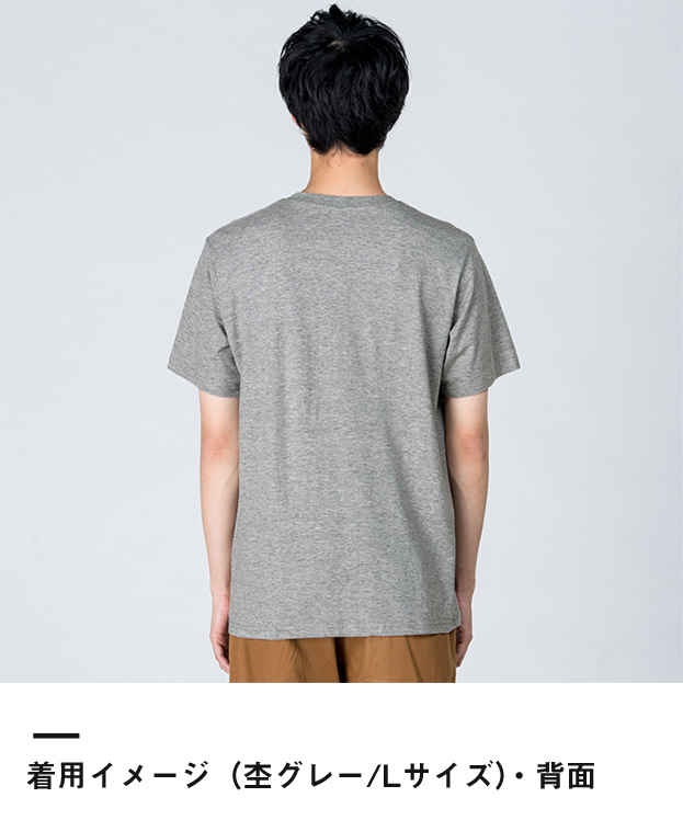 4.0オンス　ライトウェイトTシャツ（00083-BBT）着用イメージ（杢グレー/Lサイズ）・背面
