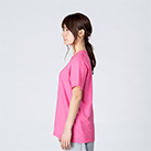 4.0オンス　ライトウェイトTシャツ（00083-BBT）着用イメージ（ピンク/Sサイズ）・側面