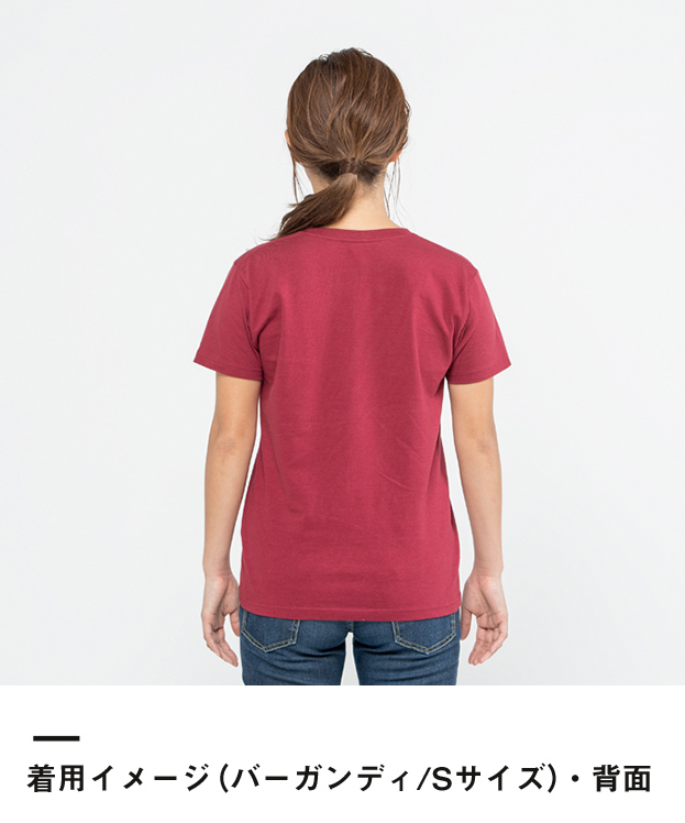 5.0オンス　ベーシックTシャツ（00086-DMT）着用イメージ（バーガンディ/Sサイズ）・背面