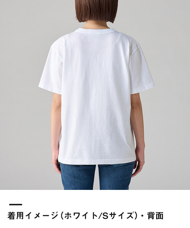5.9オンス オープンエンドTシャツ（00087-OET）着用イメージ（ホワイト／Sサイズ）背面