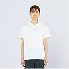 5.6オンス ヘビーウェイトフーディTシャツ（00105-CHD）着用イメージ（ホワイト／Sサイズ）正面