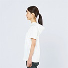 5.6オンス ヘビーウェイトフーディTシャツ（00105-CHD）着用イメージ（ホワイト／Sサイズ）側面