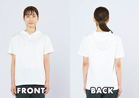 00105-CHD 5.6オンス ヘビーウェイトフーディTシャツ｜FRONT、BACK